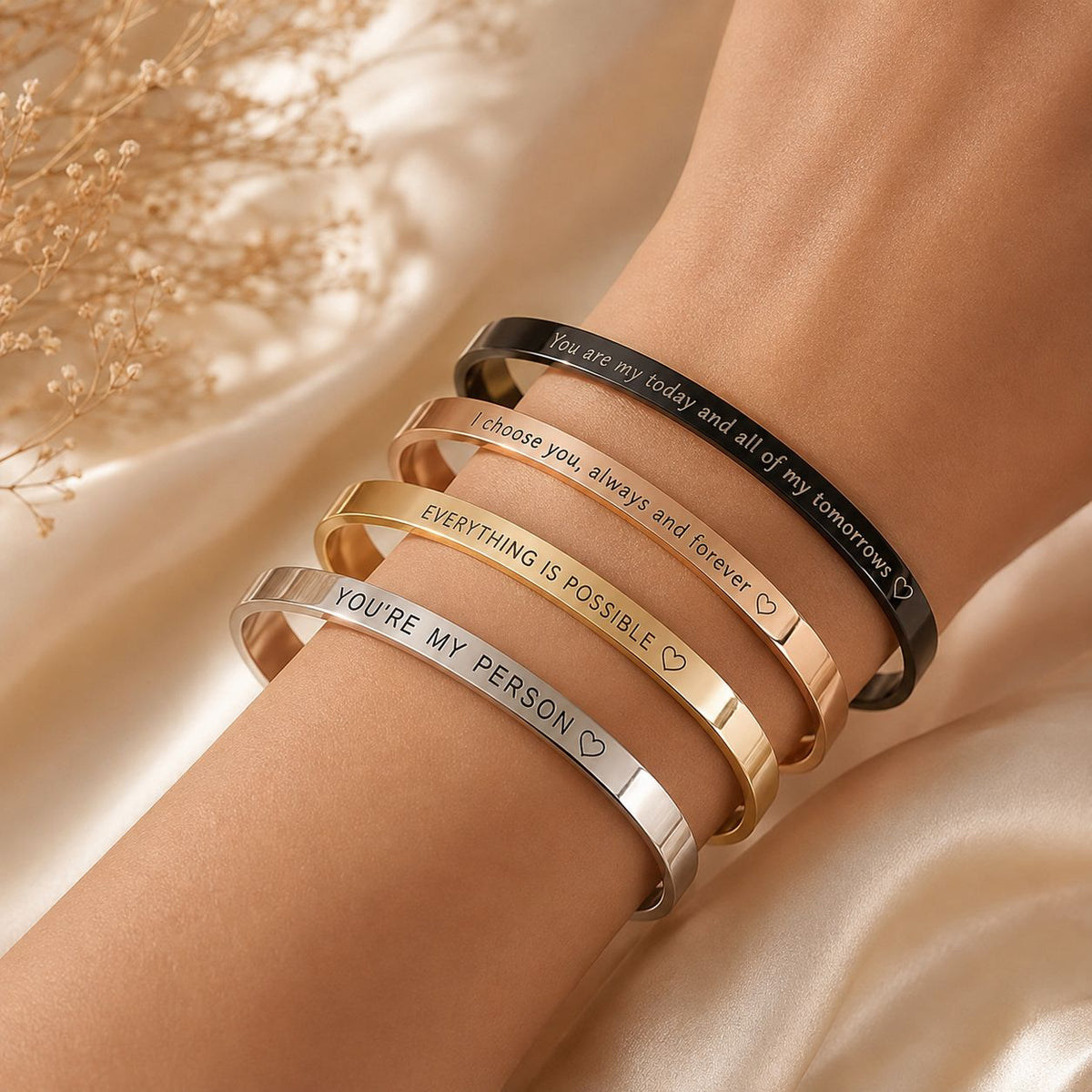 Lumèa - Bracciale rigido personalizzato con incisione