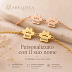 Eternél - Bracciale personalizzato nome su zampa